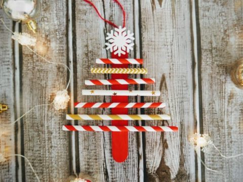 Image for Paper Straw Christmas Tree Craft for Preschoolers