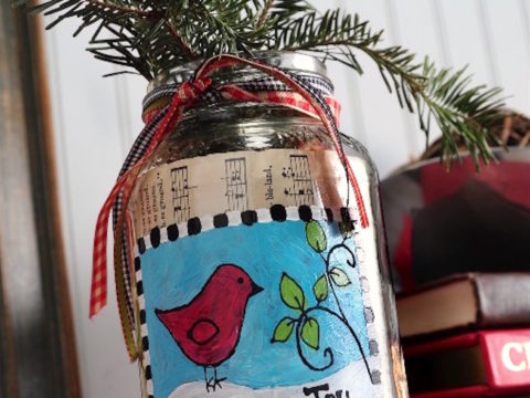 Image for Mason Jar Christmas Vase for Farmhouse Decor