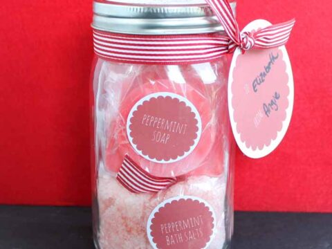 Image for Peppermint Soap and Bath Salts Gift in a Jar