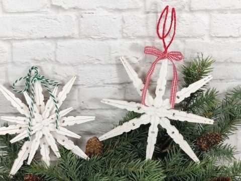 Image for DIY Glittery Clothespin Snowflakes a Christmas in July Craft