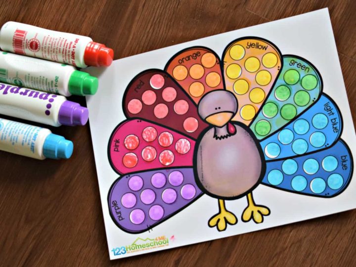 Image for Turkey Colour Matching Game with Do a Dot Markers