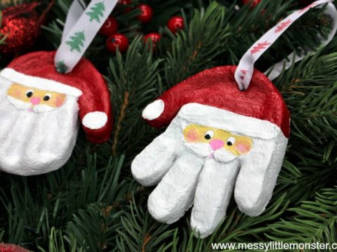 Image for Santa Salt Dough Handprint Ornaments & Easy Salt Dough Recipe