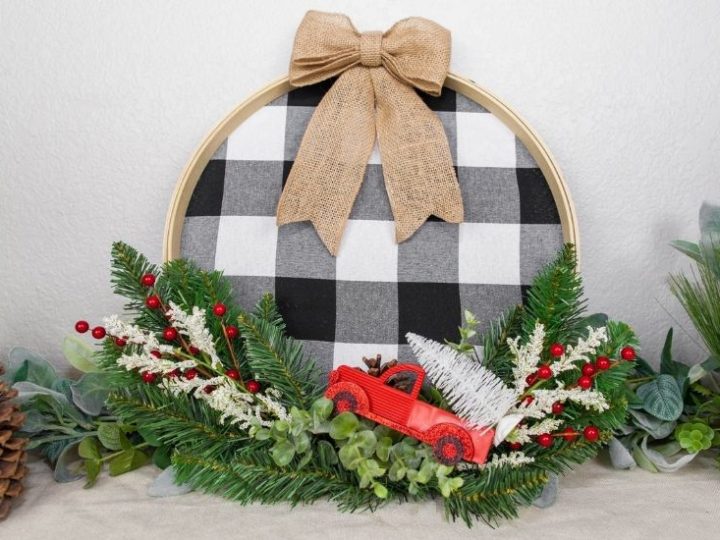 Image for Buffalo Plaid Christmas Hoop Wreath