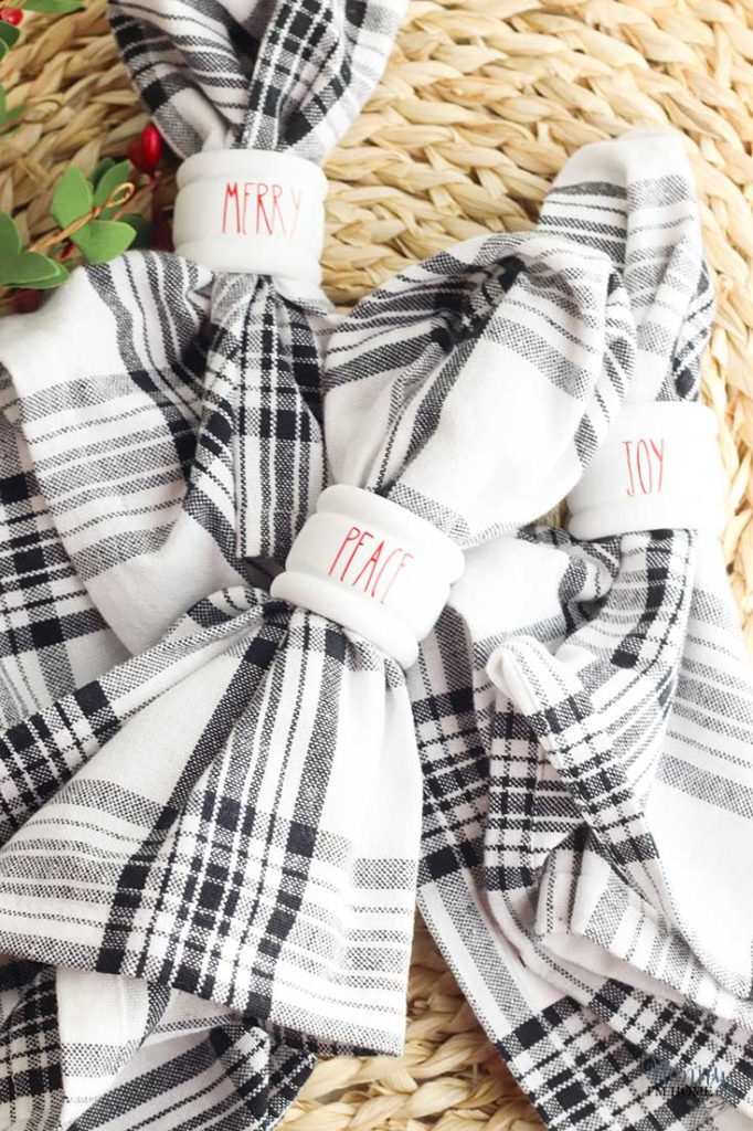 Christmas napkin rings Rae Dunn