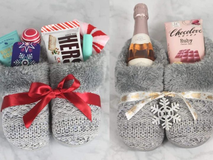 Image for 4 Cute DIY Christmas Slippers Gift Basket Ideas