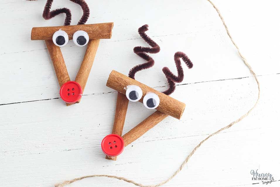 reindeer cinnamon stick ornament kids craft