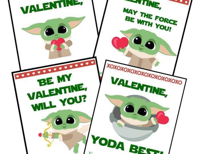 Image for Printable Baby Yoda Valentines