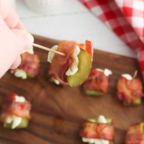 bacon wrapped pickles with cream cheese