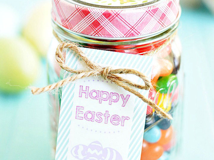 Image for Easter Gifts: Last Minute Mason Jar Treats With Free Printable
