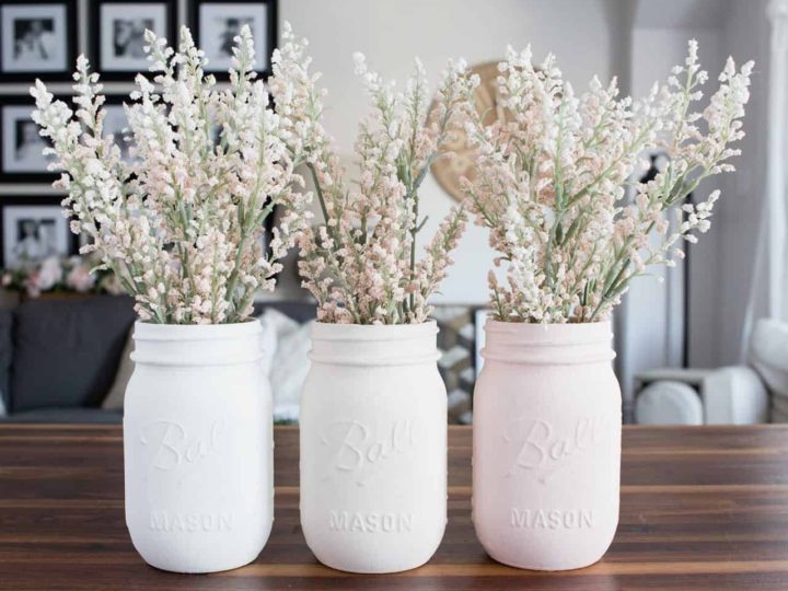 Image for Ombre Blush Pastel Painted Mason Jar Vases