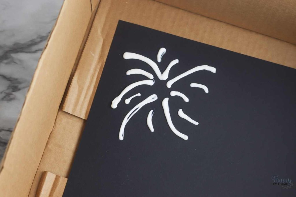 fireworks painting with glue
