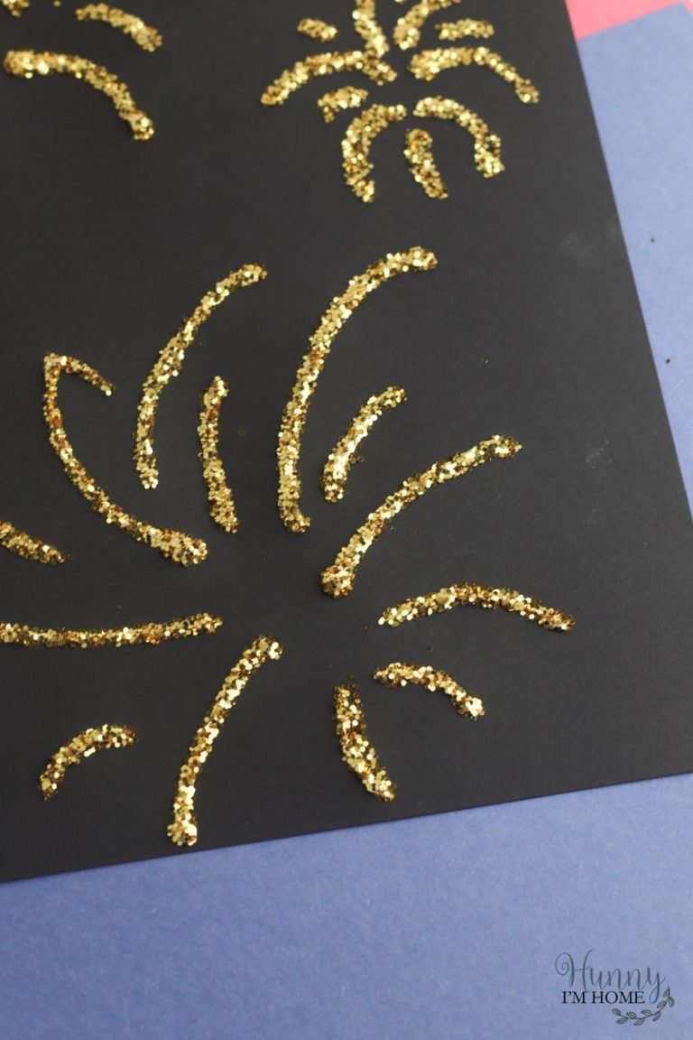 Glitter Fireworks 4th of July Craft for Kids
