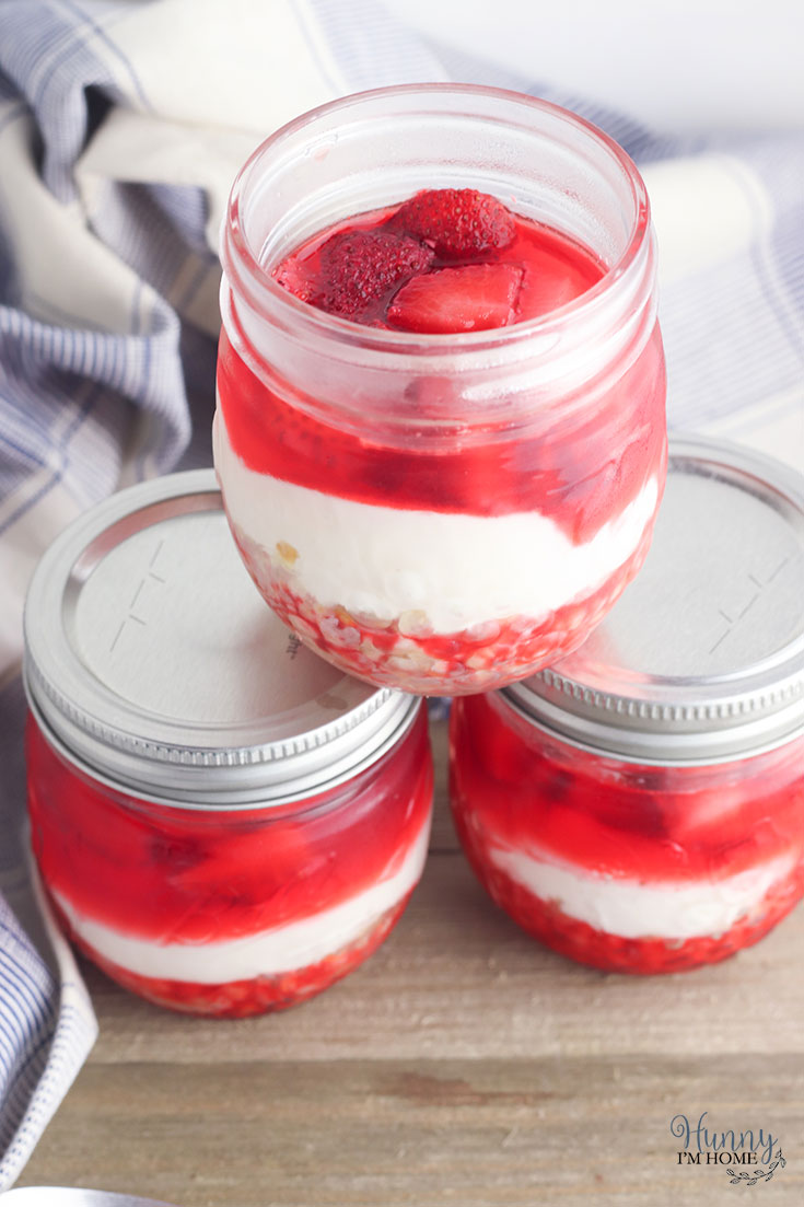 Strawberry Pretzel Dessert in a Jar