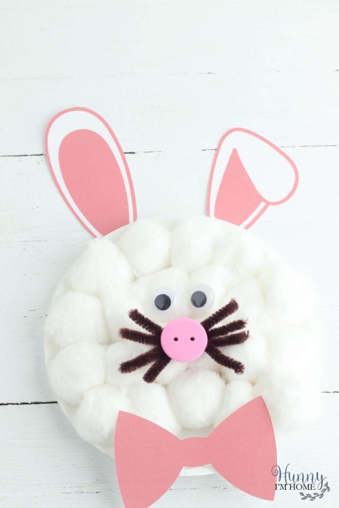 paper plate bunny face