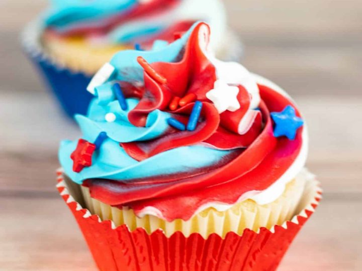 Image for Red, White and Blue Frosted Cupcakes