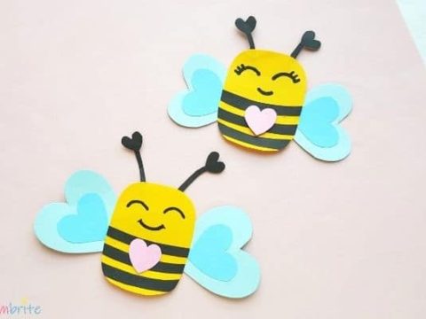 Image for Easy and Cute Paper Heart Bee Craft