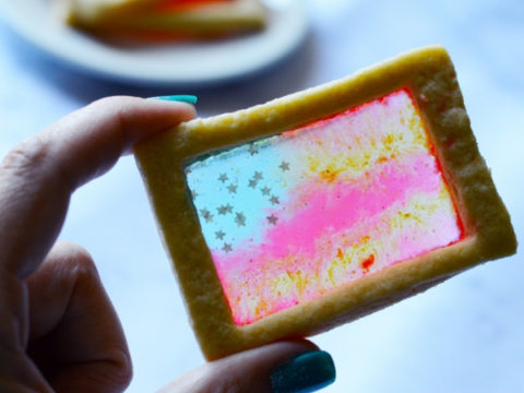 Image for American Flag Stained Glass Cookies