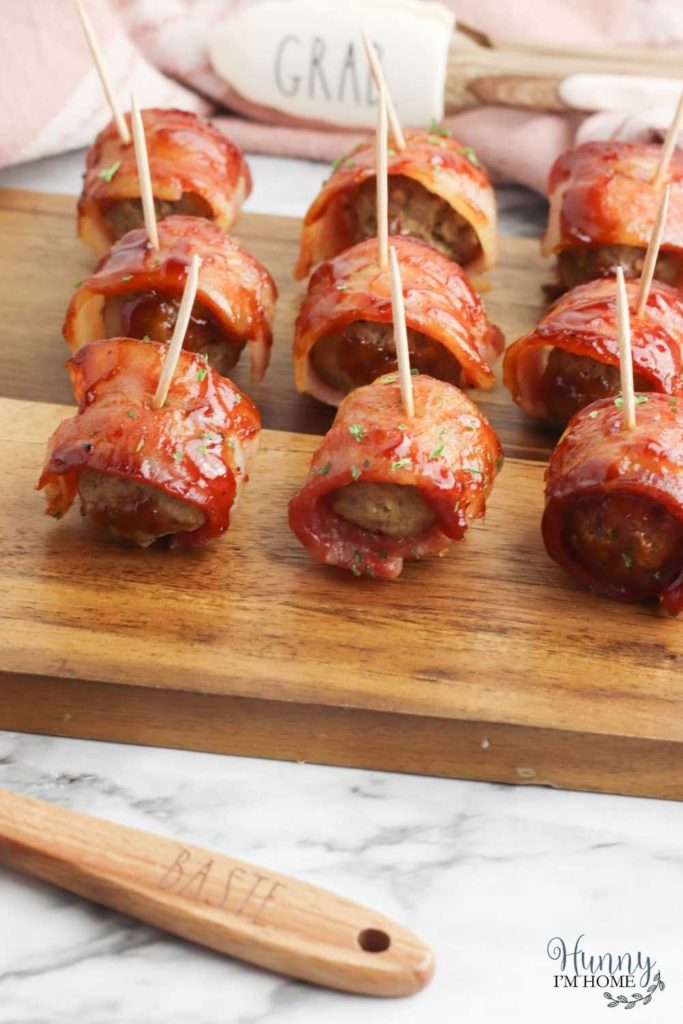 BBq meatballs with bacon