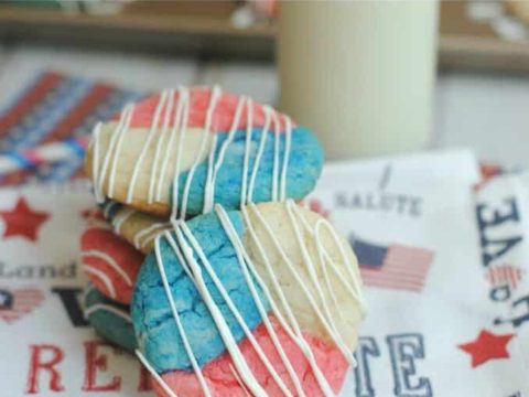 Image for Patriotic Red White & Blue Cake Mix Cookies