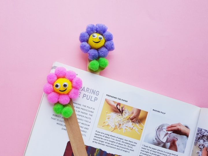 Image for DIY Pom Pom Flower Bookmark