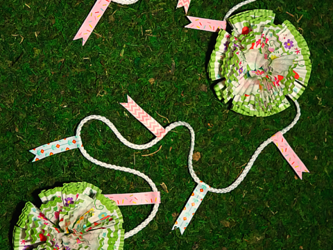 Image for Spring Cupcake Liner Flower Garland - Simple Spring Decoration