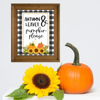 Printable Autumn Leaves and Pumpkins Please Sign