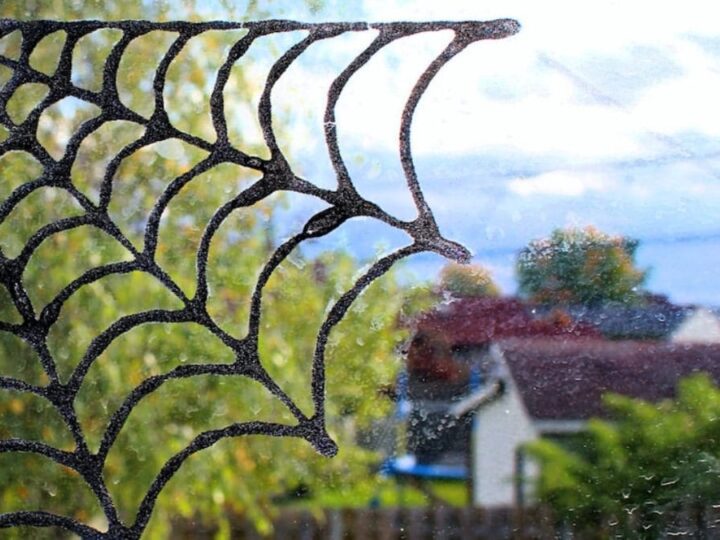 Image for Sparkly Spiderweb Window Clings (with Free Printable!)