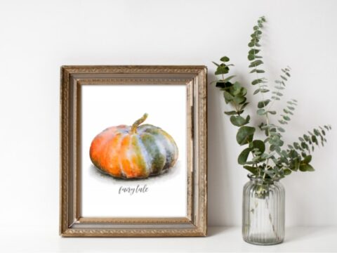 Image for Free Fall Printables: Pretty Watercolor Pumpkins