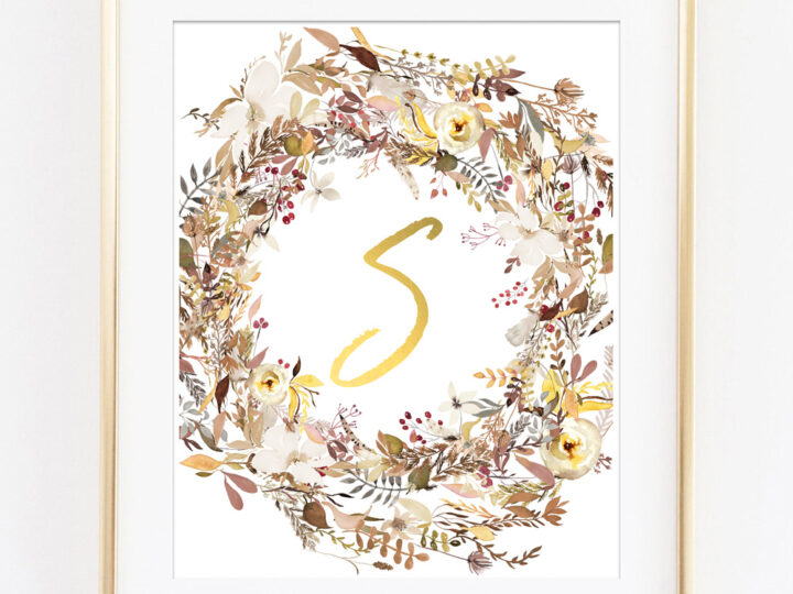 Image for Fall wreath initial printables