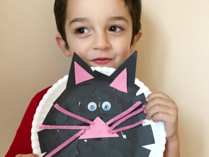 Image for Black Cat Paper Plate Craft A :preschool Halloween Activity