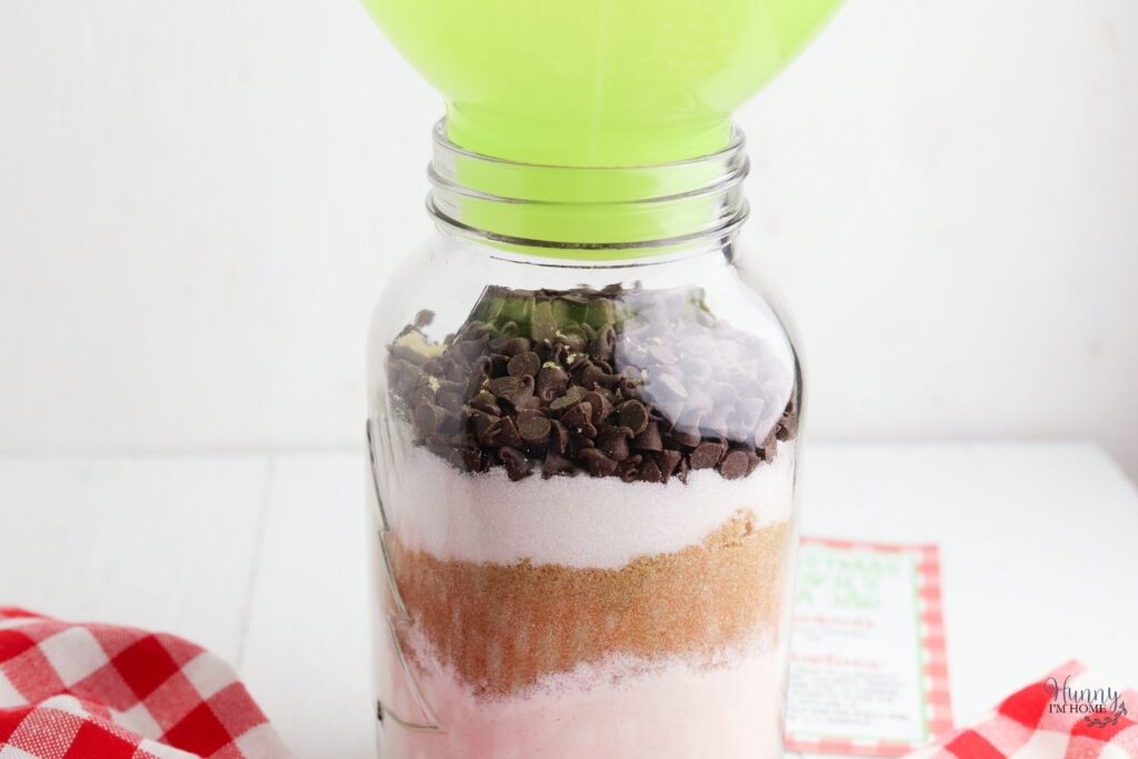 christmas cookie ingredients in a jar