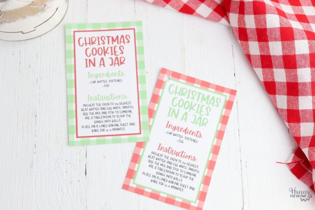 cookies in a jar gift tag