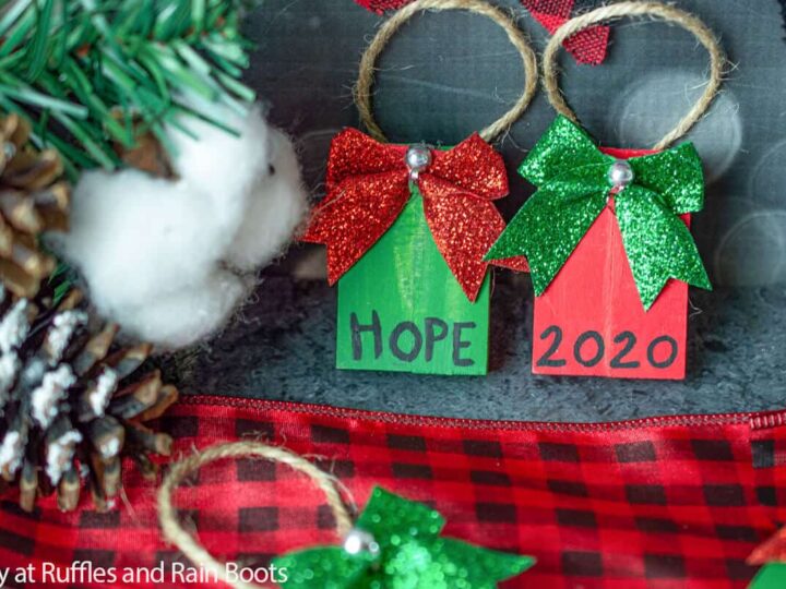 Image for Make Fast Dollar Tree Christmas Ornaments from Jenga Blocks!
