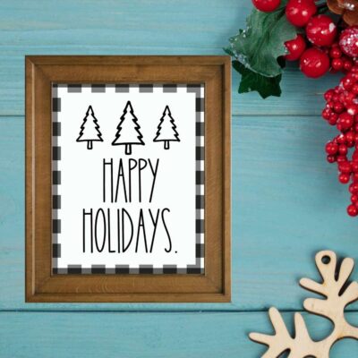 Printable Happy Holidays Rae Dunn Christmas Sign