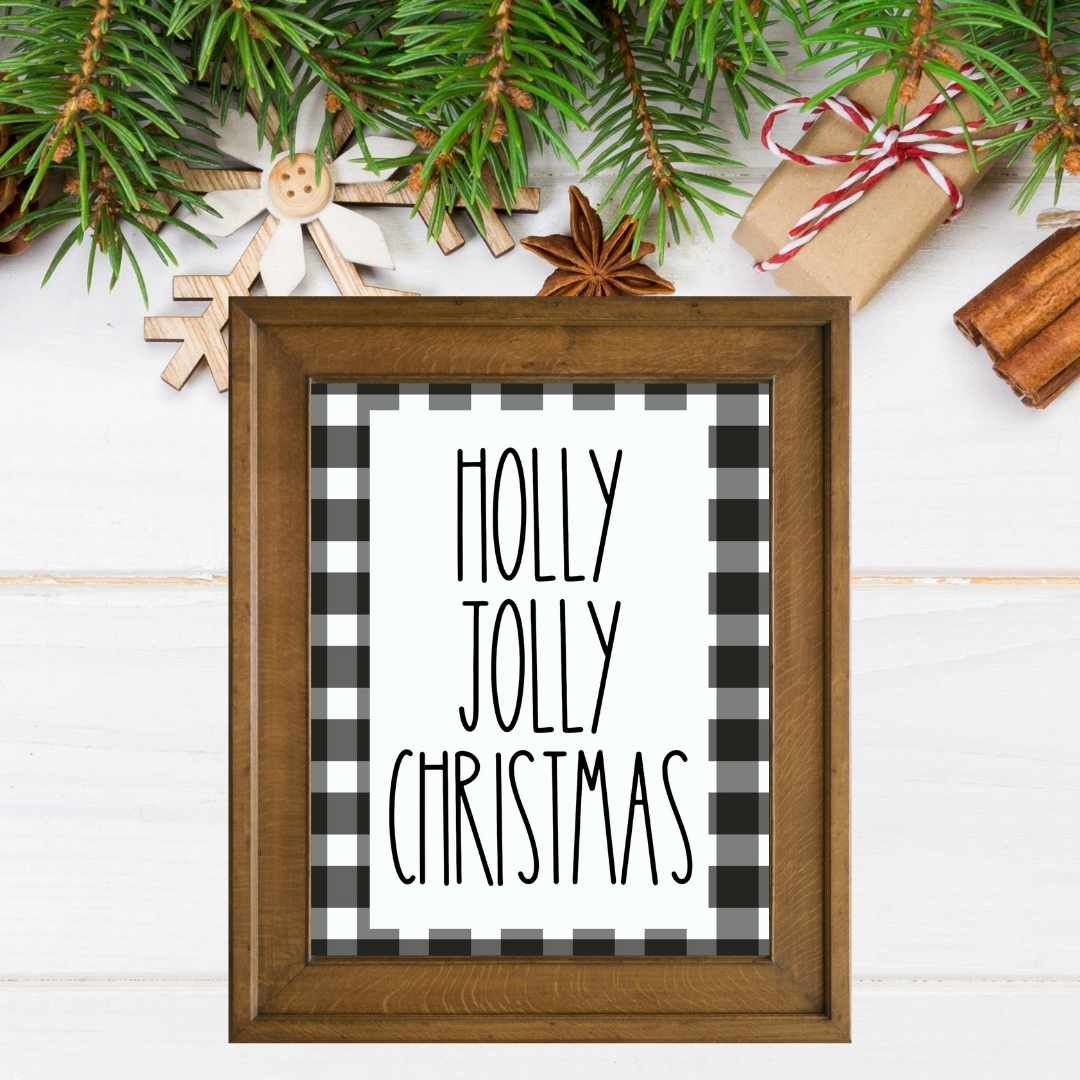 Printable Holly Jolly Christmas Rae Dunn Sign - Image 2
