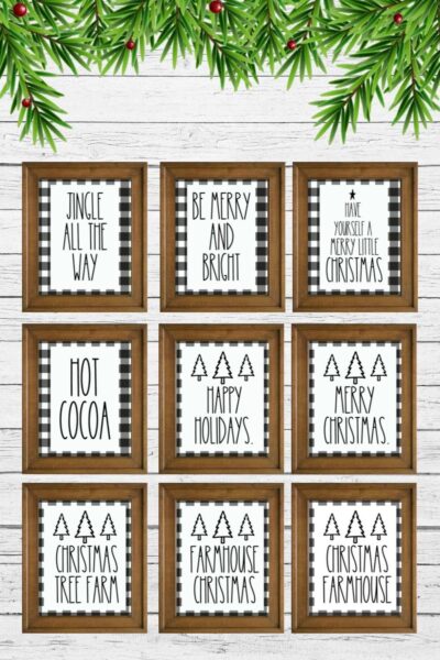 Printable Rae Dunn Christmas Signs Bundle
