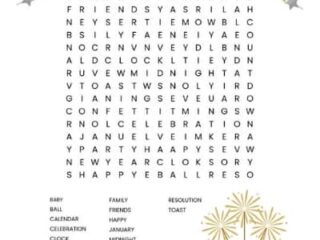 Image for New Year's Word Search Free Printable