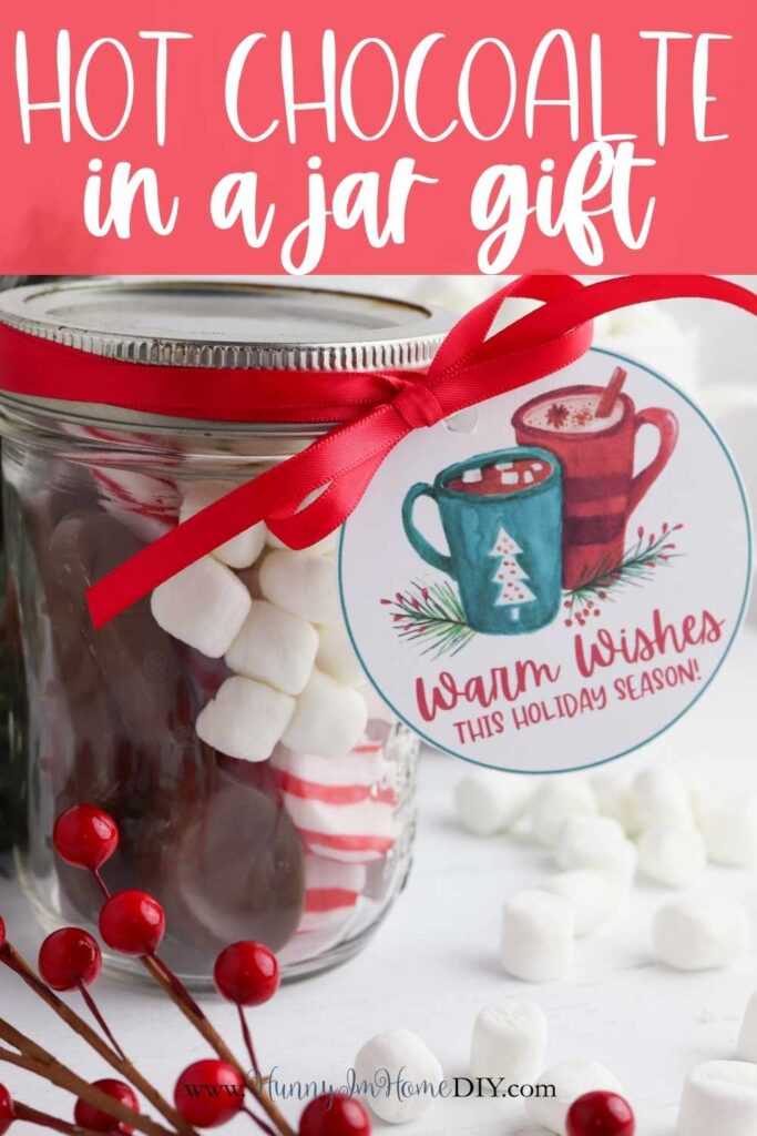 hot chocolate christmas gift in a jar