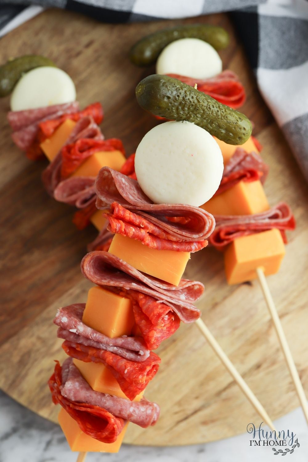 Meat and Cheese Individual Charcuterie Skewers Appetizers
