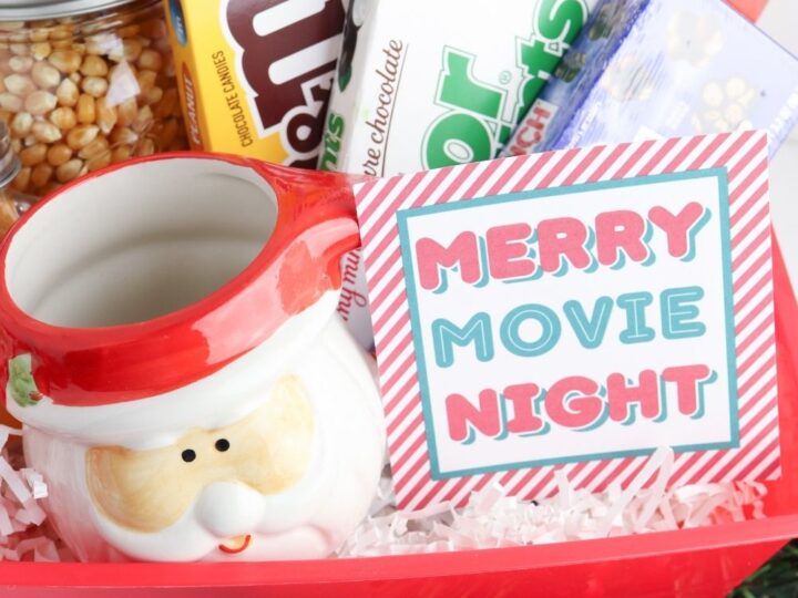 merry movie night gift basket