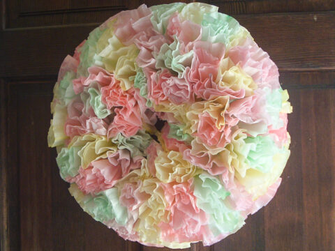 Image for How to Make a Coffee Filter Wreath for Spring