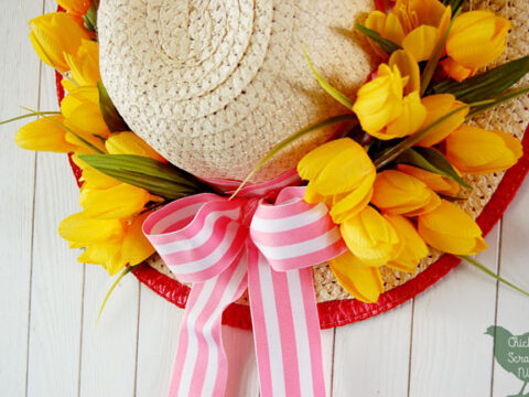 Image for Spring Wreath Tutorial with Tulips and Sun Hat