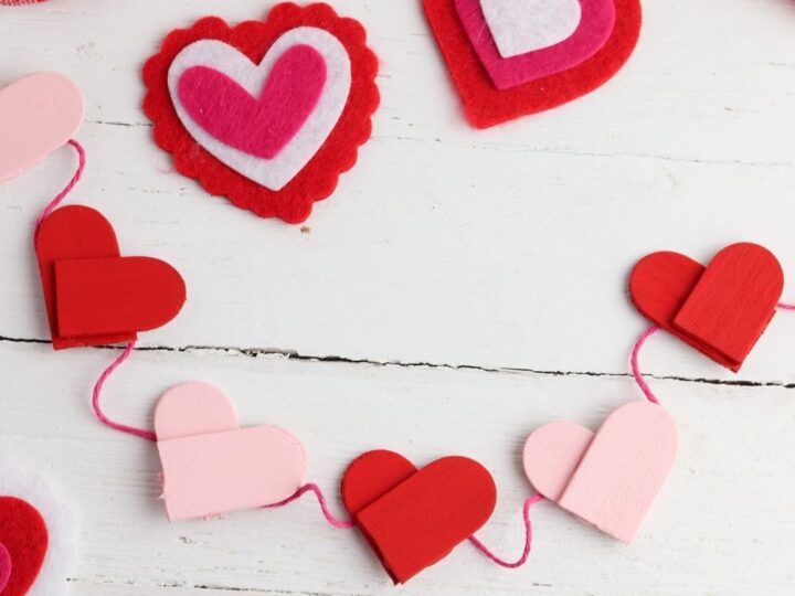 wooden heart garland