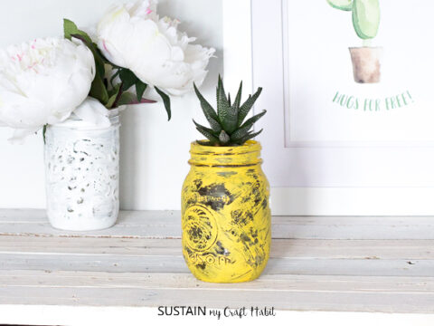 mason jar succulent planter