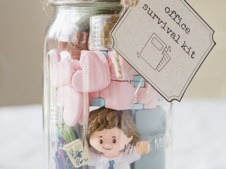 office survival kit jarred gift