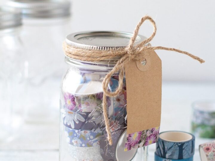 washi tape in a jar