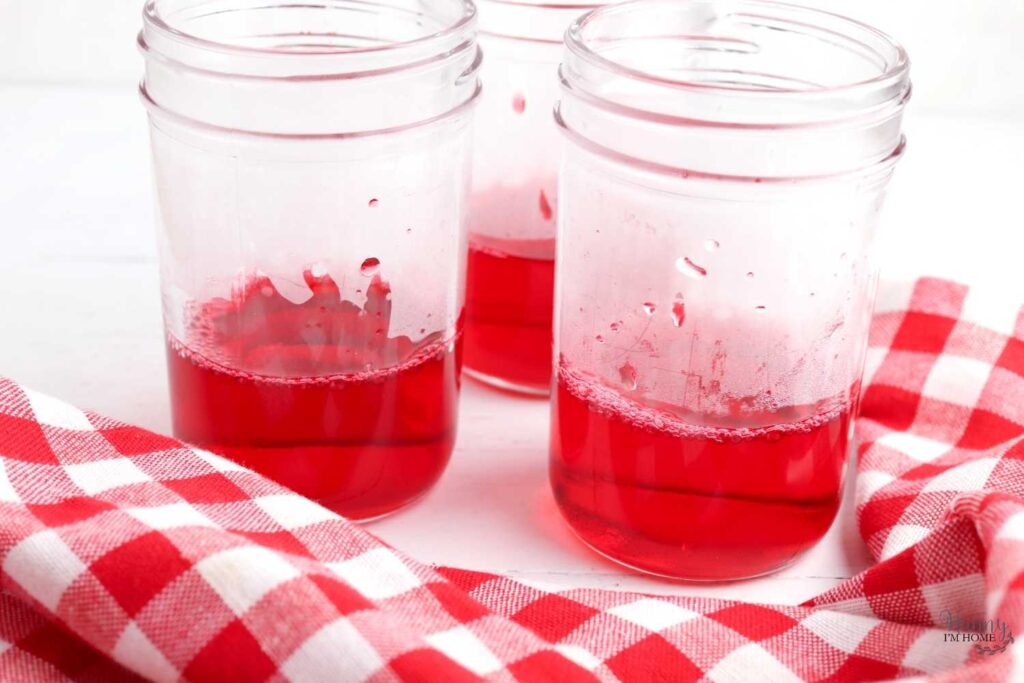 red jello mason jars