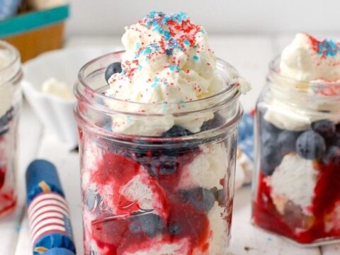 Image for 4th of July Desserts: Easy Red White & Blue Trifles in jar