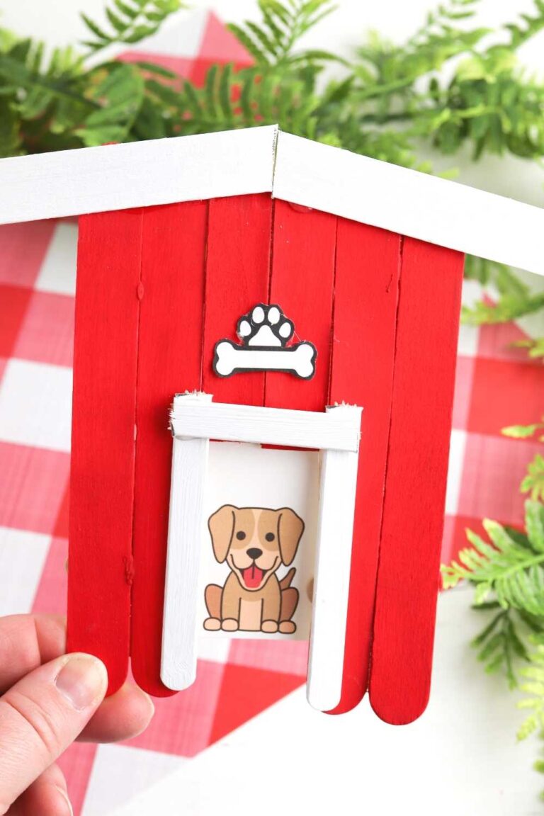 Popsicle Stick Dog House Preschool Craft