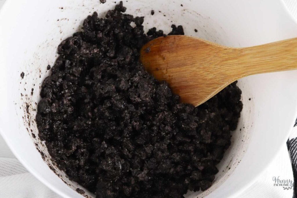 combine gluten free oreos with butter to make crust